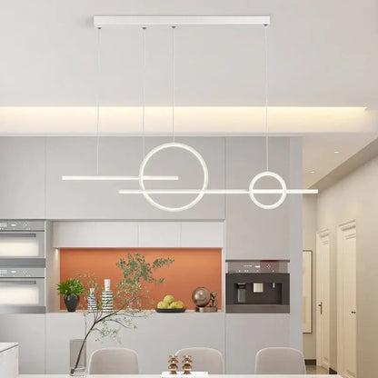 Modern minimalist black led pendant light for kitchen and dining room