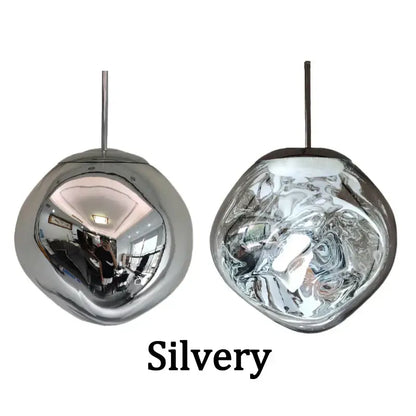 Modern silver bubble glass led pendant light for living room