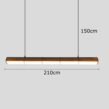 Modern wood and metal led pendant light for dining room