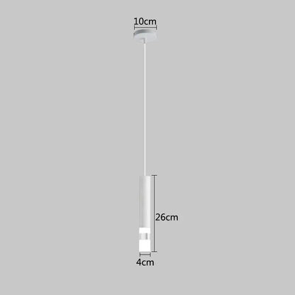 Modern minimalist gold led pendant light dining room cylindrical design