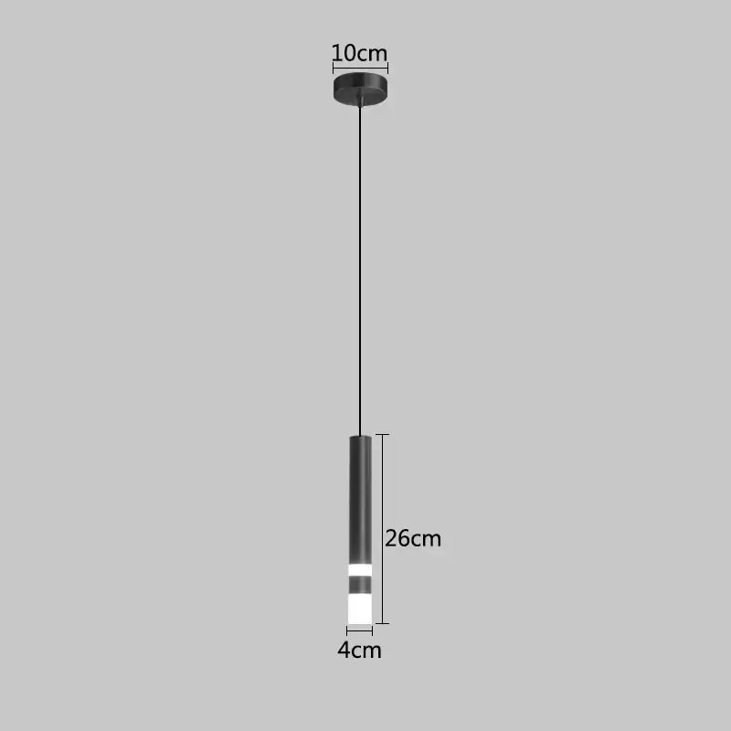 Modern minimalist gold led pendant light dining room cylindrical design