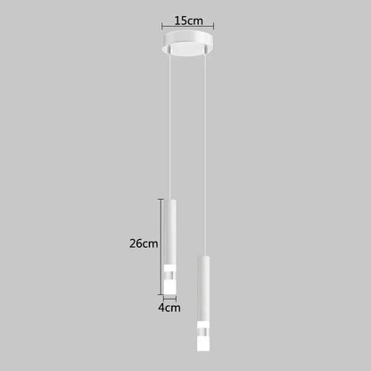 Modern minimalist gold led pendant light dining room cylindrical design
