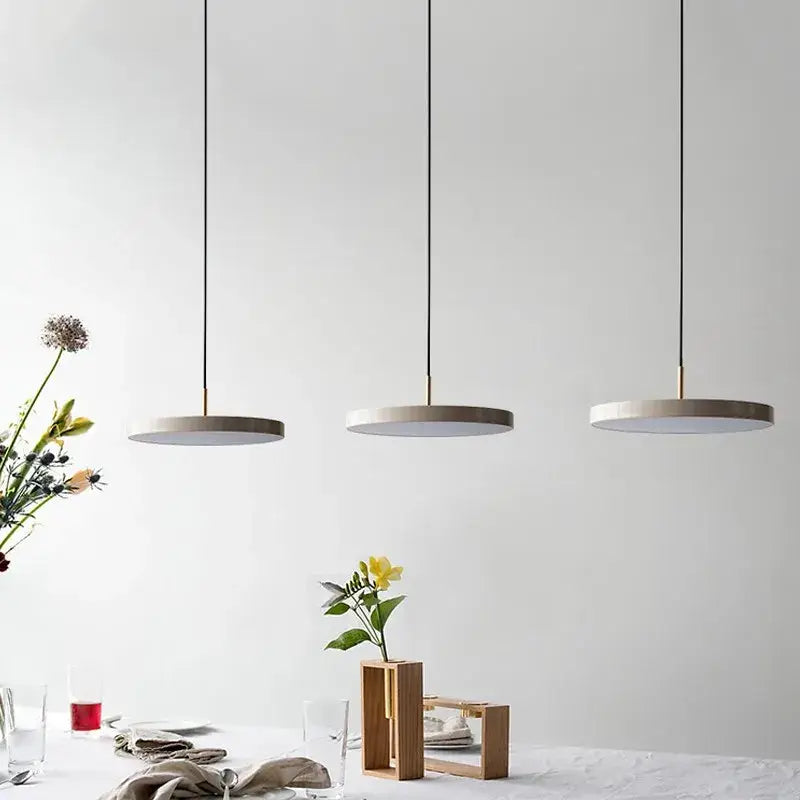 Minimalist cream navy & black led pendant light for dining room