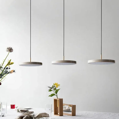 Minimalist cream navy & black led pendant light for dining room