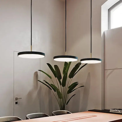 Minimalist cream navy & black led pendant light for dining room