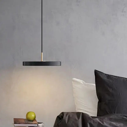 Minimalist cream navy & black led pendant light for dining room