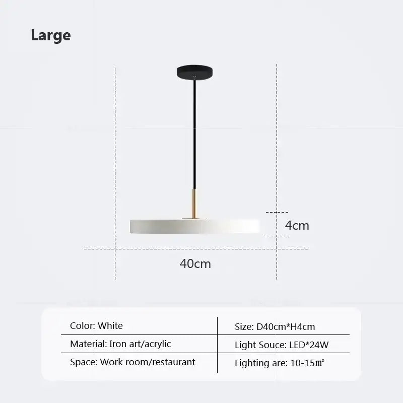 Minimalist cream navy & black led pendant light for dining room