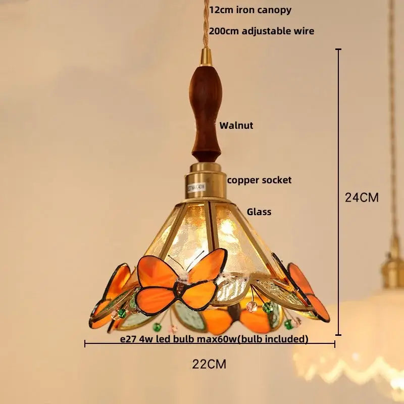 Japan style walnut and white glass led pendant light dining room