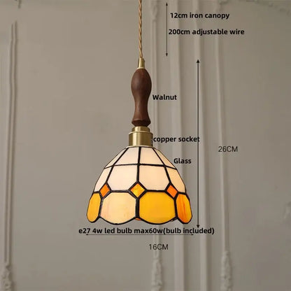 Japan style walnut and white glass led pendant light dining room