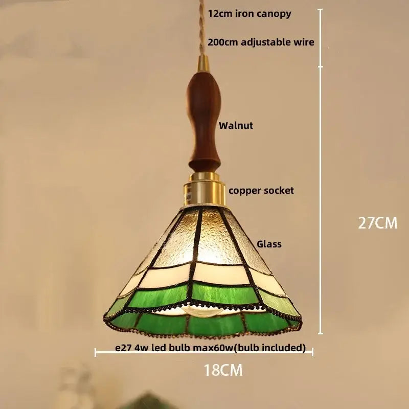 Japan style walnut and white glass led pendant light dining room