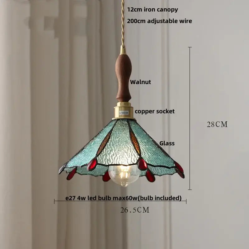 Japan style walnut and white glass led pendant light dining room