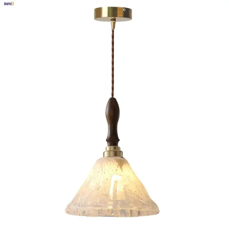 Japan style walnut and white glass led pendant light dining room