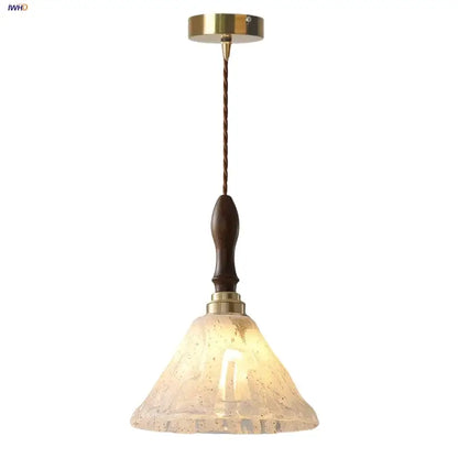 Japan style walnut and white glass led pendant light dining room