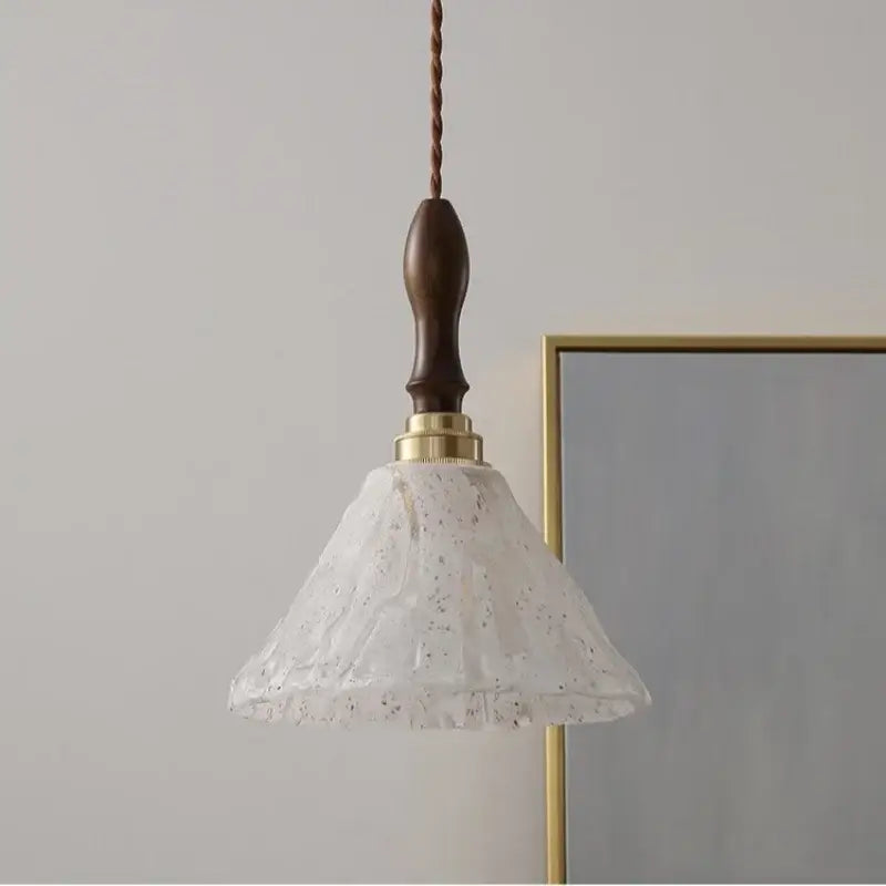Japan style walnut and white glass led pendant light dining room