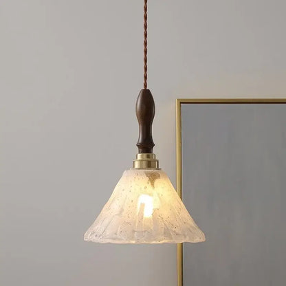 Japan style walnut and white glass led pendant light dining room