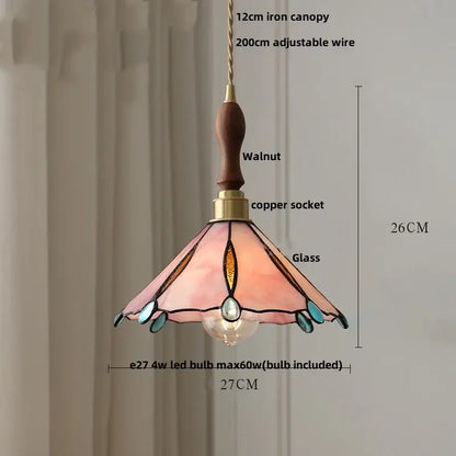 Japan style walnut and white glass led pendant light dining room