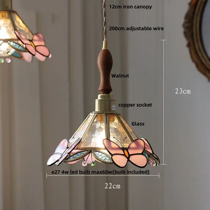 Japan style walnut and white glass led pendant light dining room
