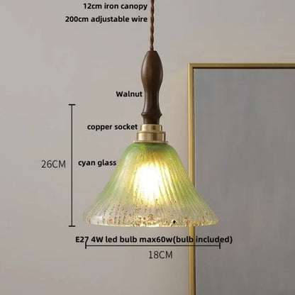 Japan style walnut and white glass led pendant light dining room