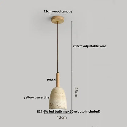 Minimalist beige concrete and wood led pendant light dining room