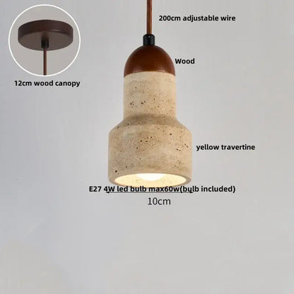 Minimalist beige concrete and wood led pendant light dining room