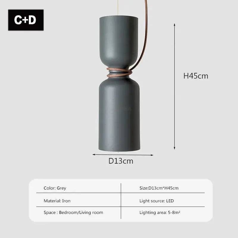 Modern minimalist black & off-white led pendant light for bedroom
