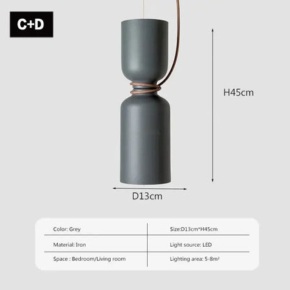 Modern minimalist black & off-white led pendant light for bedroom