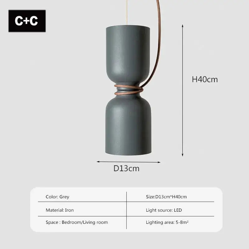 Modern minimalist black & off-white led pendant light for bedroom