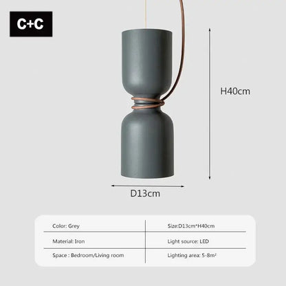 Modern minimalist black & off-white led pendant light for bedroom