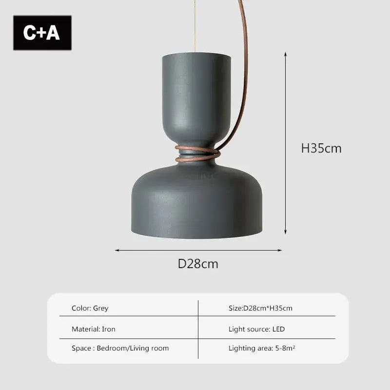 Modern minimalist black & off-white led pendant light for bedroom