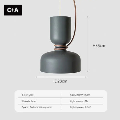Modern minimalist black & off-white led pendant light for bedroom