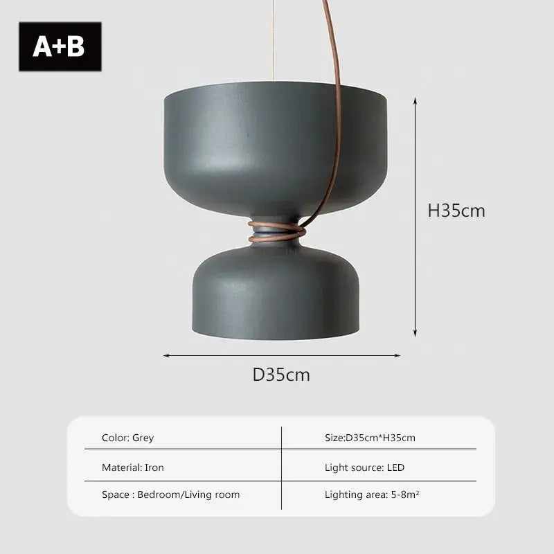 Modern minimalist black & off-white led pendant light for bedroom