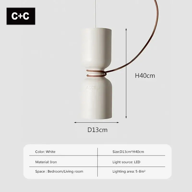 Modern minimalist black & off-white led pendant light for bedroom