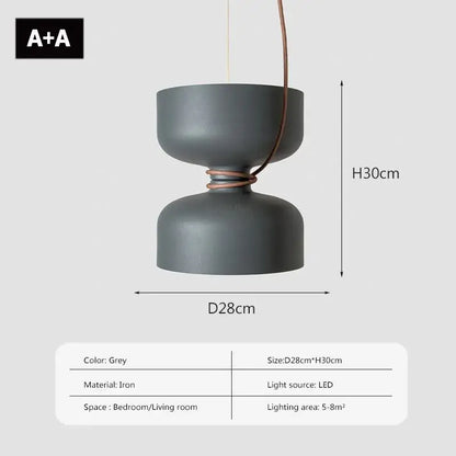 Modern minimalist black & off-white led pendant light for bedroom