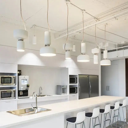 Modern minimalist black & off-white led pendant light for bedroom