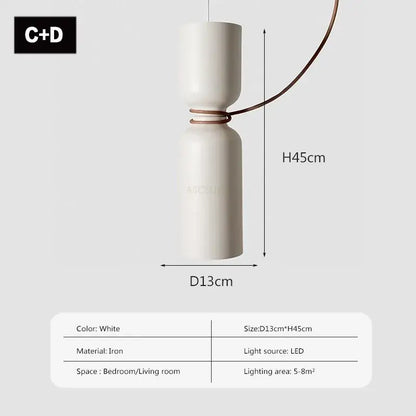 Modern minimalist black & off-white led pendant light for bedroom