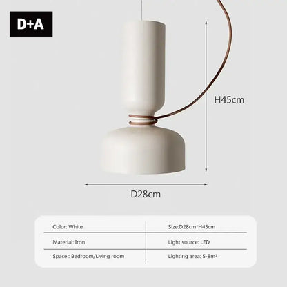 Modern minimalist black & off-white led pendant light for bedroom