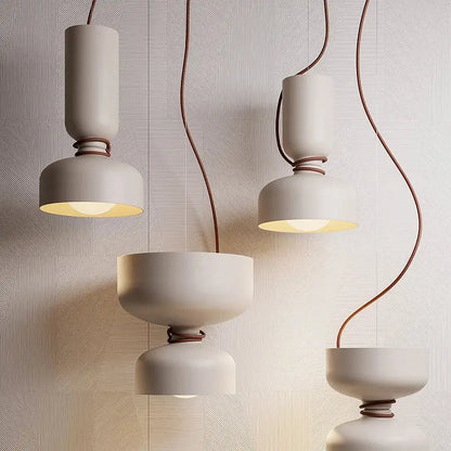 Modern minimalist black & off-white led pendant light for bedroom