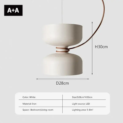 Modern minimalist black & off-white led pendant light for bedroom