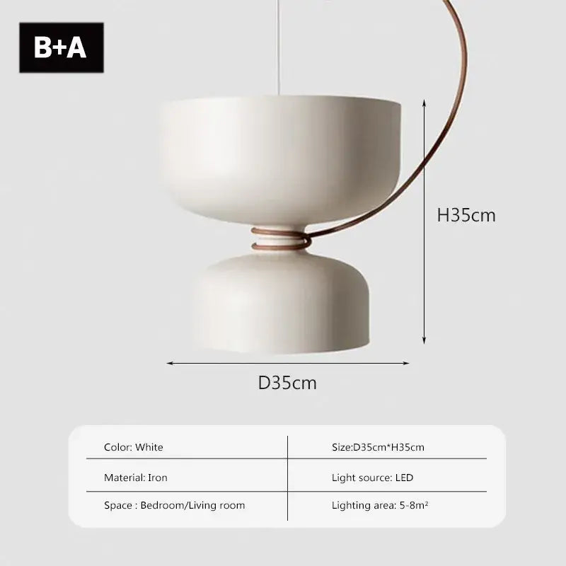 Modern minimalist black & off-white led pendant light for bedroom