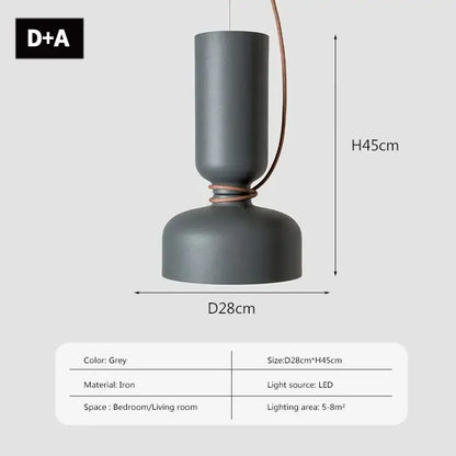Modern minimalist black & off-white led pendant light for bedroom
