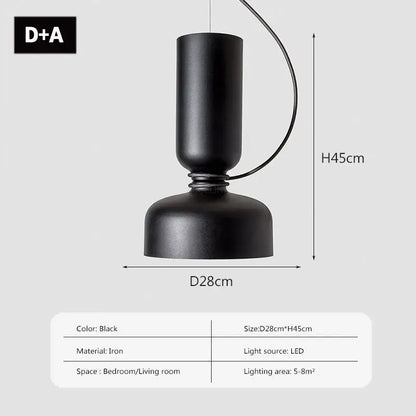 Modern minimalist black & off-white led pendant light for bedroom