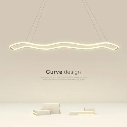 Modern gold wave led pendant light dining room chandelier