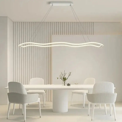 Modern gold wave led pendant light dining room chandelier