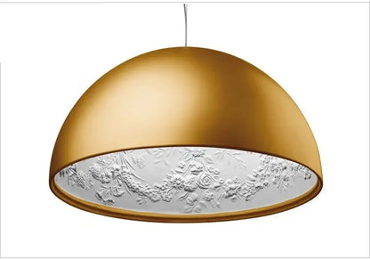 Modern floral relief led pendant light dining room dome chandelier