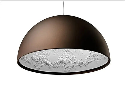 Modern floral relief led pendant light dining room dome chandelier