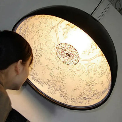 Modern floral relief led pendant light dining room dome chandelier