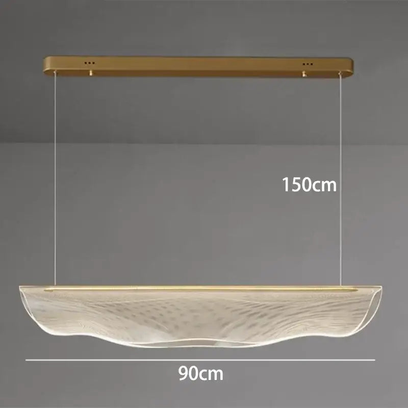Modern black wave led pendant light for dining room