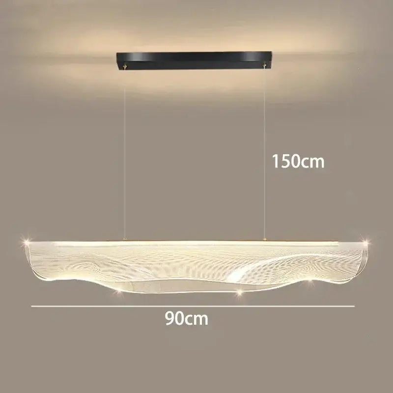 Modern black wave led pendant light for dining room