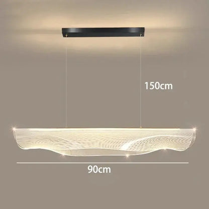 Modern black wave led pendant light for dining room