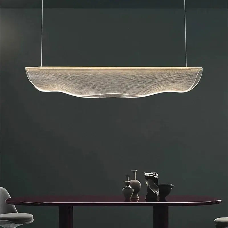 Modern black wave led pendant light for dining room